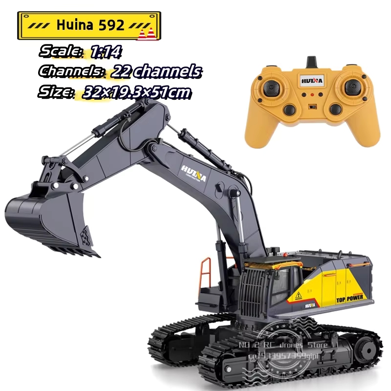 Rc Excavator Hydraulic - HUINA-excavadora de aleación de Control remoto
